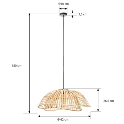Lindby Ilajus hængelampe, Ø 62 cm, bambus, E27
