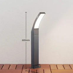Lindby Ilvita LED-vejlampe, 60 cm, antracit, metal, IP54
