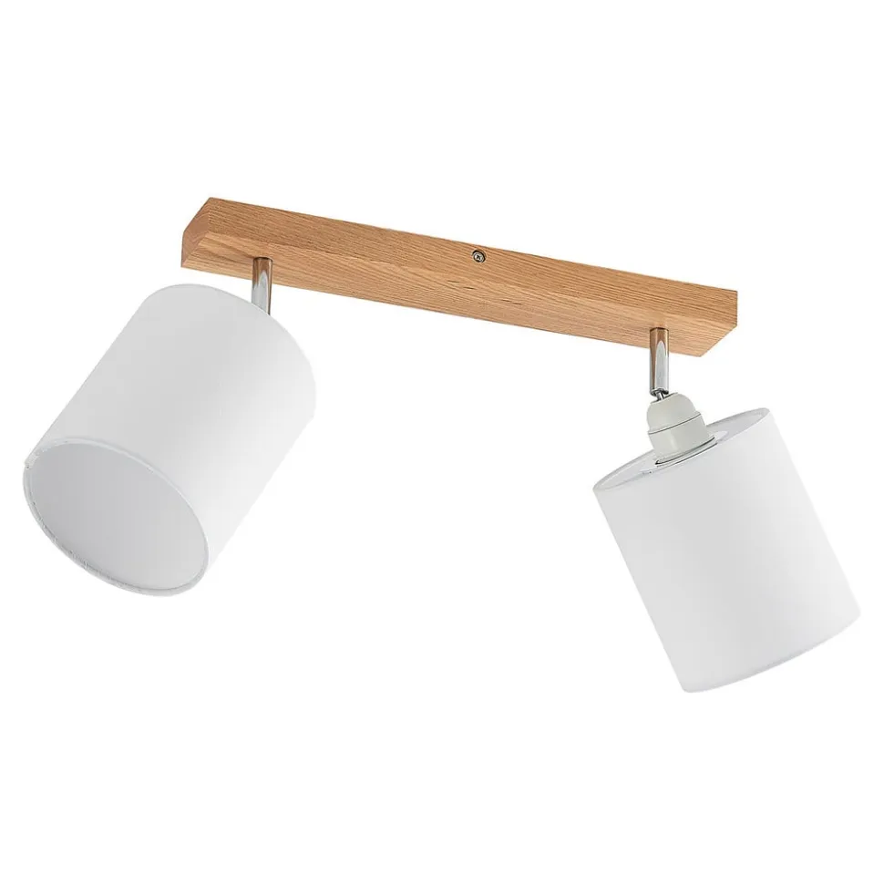 Lindby Imarin loftspot, 2 lyskilder, eg/hvid