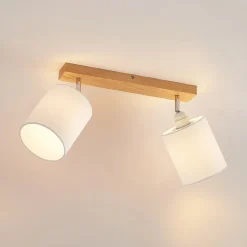 Lindby Imarin loftspot, 2 lyskilder, eg/hvid