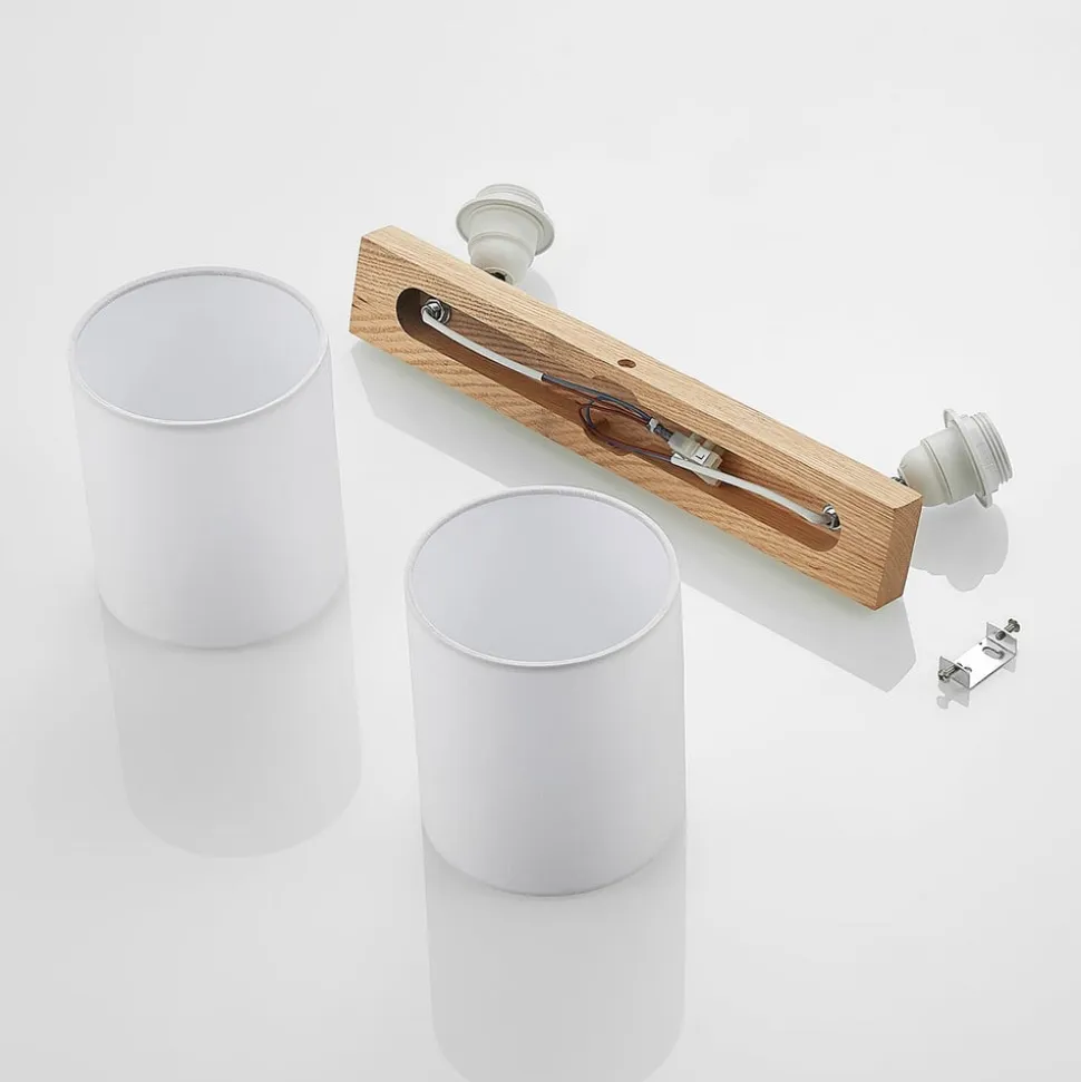 Lindby Imarin loftspot, 2 lyskilder, eg/hvid