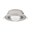 Lindby indbygningsspot Jyla, nikkel, 3.000 K, Ø 13 cm, linse