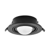 Lindby indbygningsspot Jyla, sort, 4.200 K, Ø 13 cm, linse