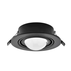 Lindby indbygningsspot Jyla, sort, 4.200 K, Ø 13 cm, linse