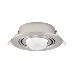 Lindby indbygningsspot Jyla, nikkel, 4.200 K, Ø 13 cm, linse
