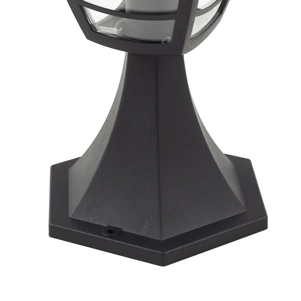 Lindby Isidoro sokkellampe, sort, højde 28 cm, plast