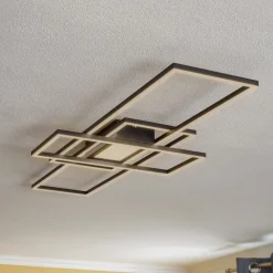 Lindby Ismera LED-loftslampe 3 rammer, antracit