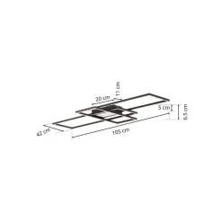 Lindby Ismera LED-loftslampe 3 rammer, antracit