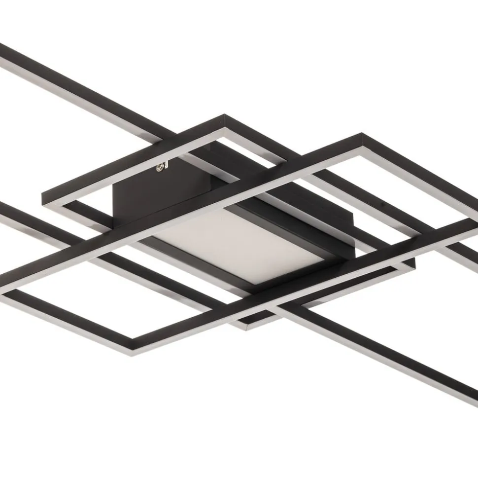 Lindby Ismera LED-loftslampe 3 rammer, antracit