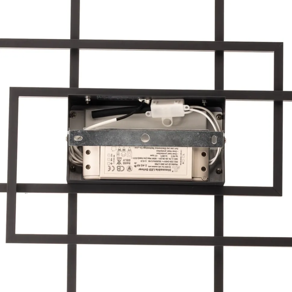 Lindby Ismera LED-loftslampe 3 rammer, antracit