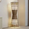 Lindby Jacinto gulvlampe, bambus, hamp, højde 130 cm