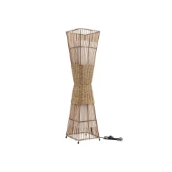Lindby Jacinto gulvlampe, bambus, hamp, højde 130 cm