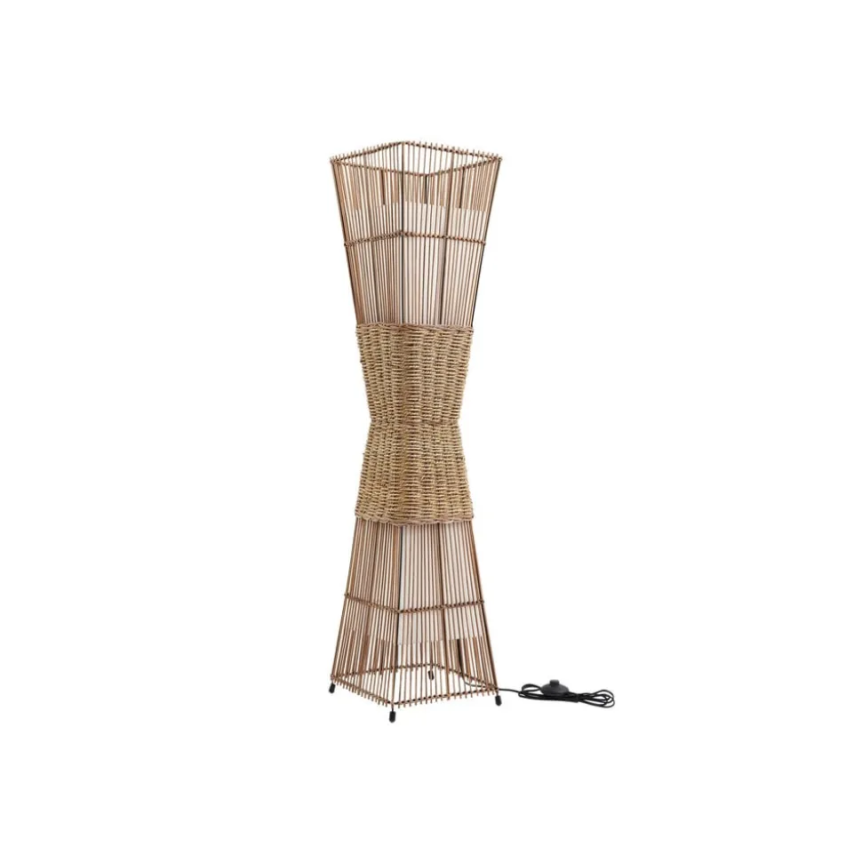 Lindby Jacinto gulvlampe, bambus, hamp, højde 130 cm