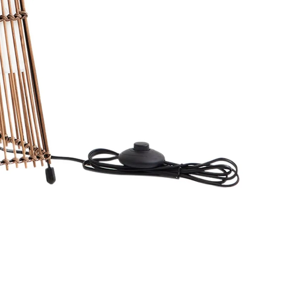 Lindby Jacinto gulvlampe, bambus, hamp, højde 130 cm