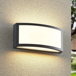 Lindby Jakari udendørs LED-væglampe, kantet, hvid