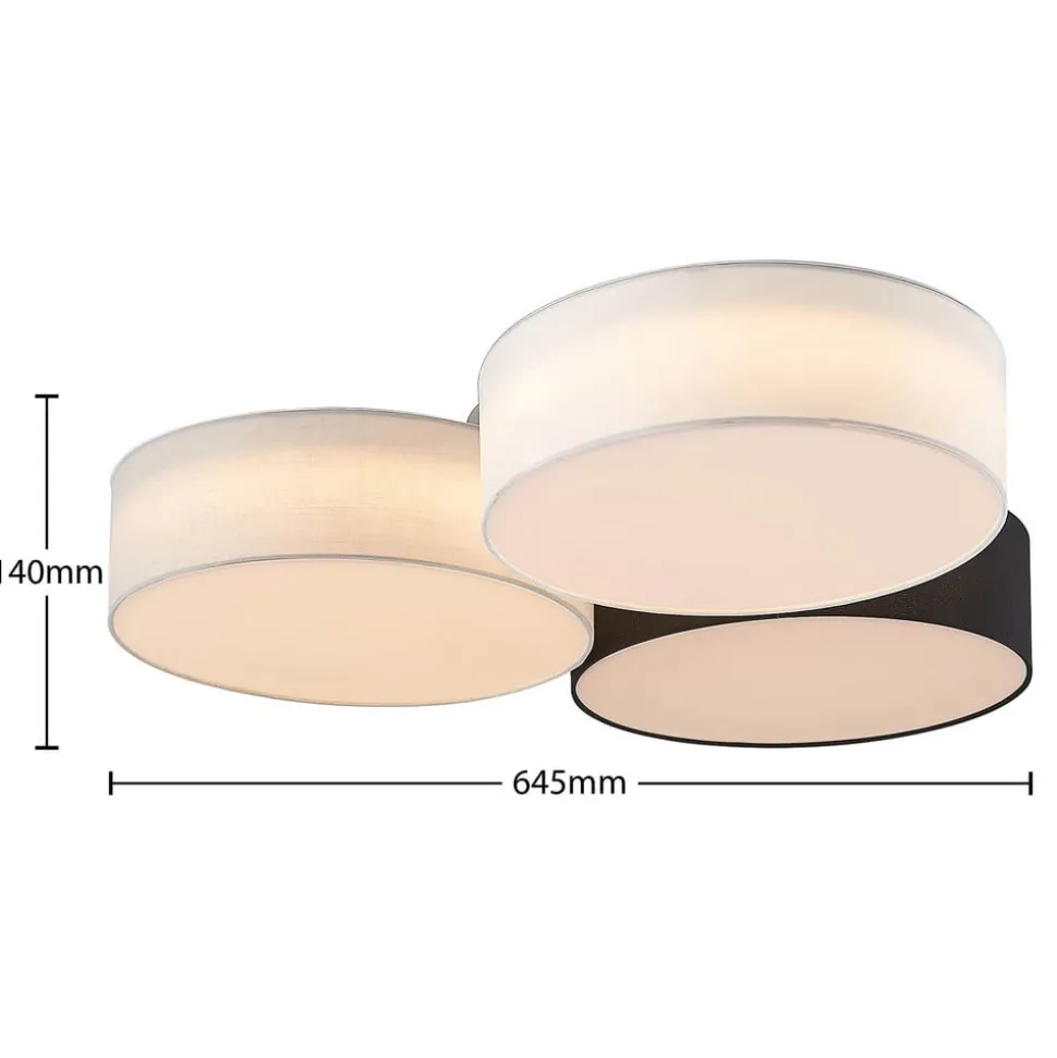 Lindby Janita LED-loftlampe, 3-lys, trefarvet