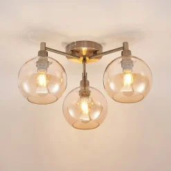 Lindby Jemissa loftlampe, 3 lyskilder, ravgul