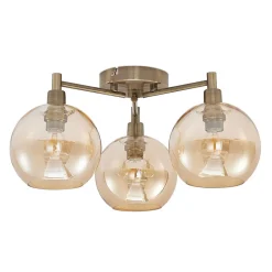 Lindby Jemissa loftlampe, 3 lyskilder, ravgul