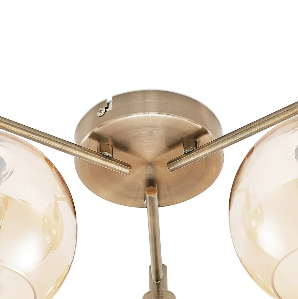 Lindby Jemissa loftlampe, 3 lyskilder, ravgul