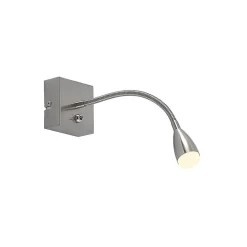 Lindby Jolka LED-læselampe, afbryder, nikkel