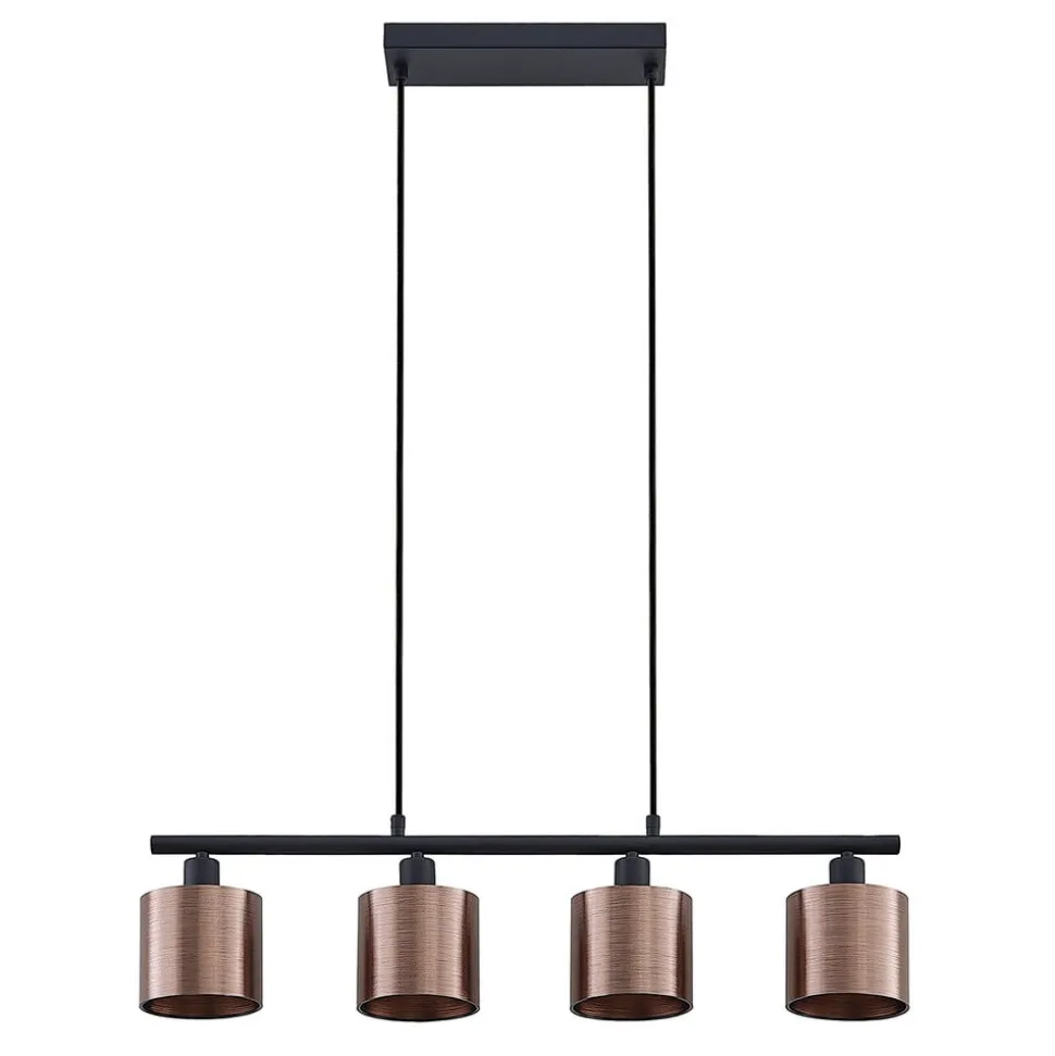 Lindby Joudy pendellampe, 4 lyskilder, mørk bronze