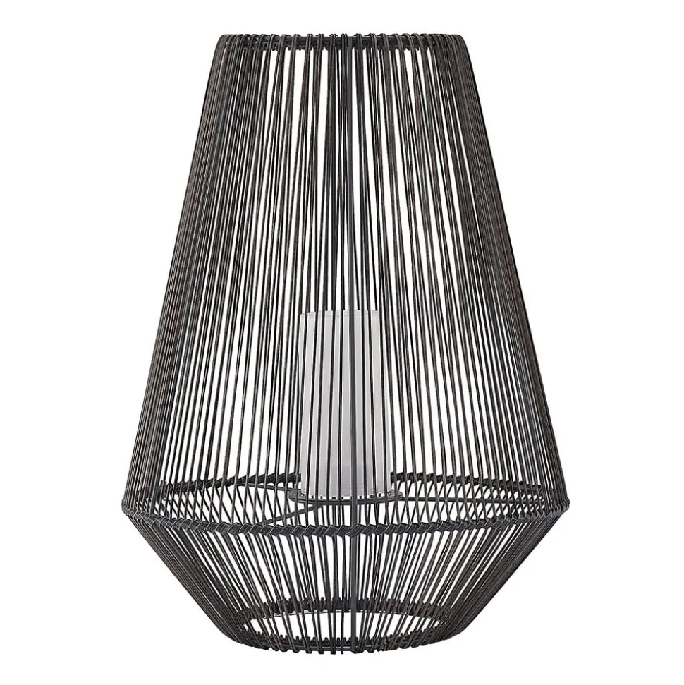 Lindby Kaati LED solcellelygte, rattanlook, 37 cm