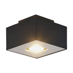 Lindby Kasi loftlampe, sort, 1 lyskilde, 14 x 14cm