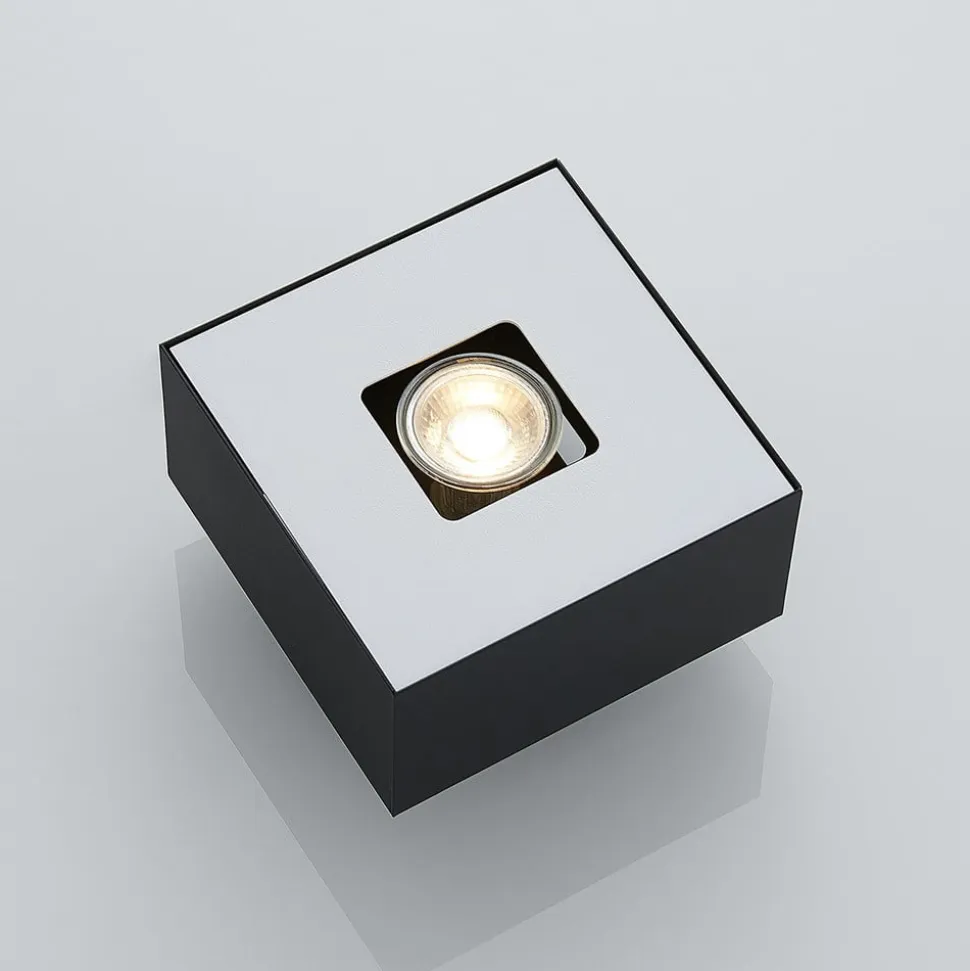 Lindby Kasi loftlampe, sort, 1 lyskilde, 14 x 14cm