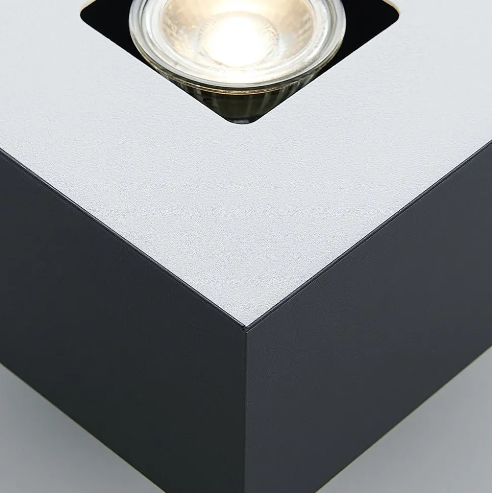 Lindby Kasi loftlampe, sort, 1 lyskilde, 14 x 14cm