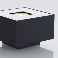 Lindby Kasi loftlampe, sort, 1 lyskilde, 14 x 14cm