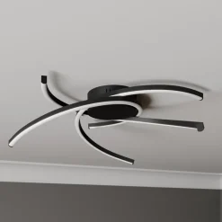 Lindby Katris LED-loftlampe, 58 cm, sort