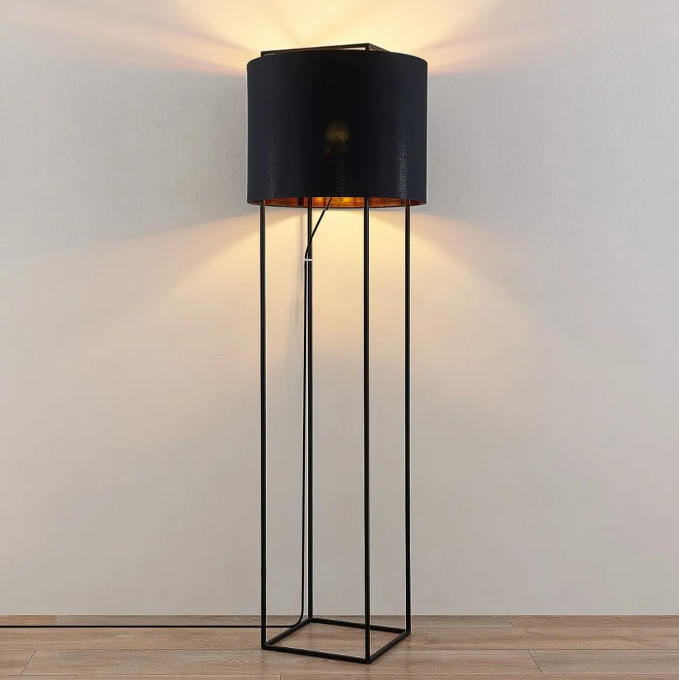 Lindby Kesta stof-gulvlampe, stel m. 4 stænger