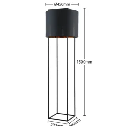Lindby Kesta stof-gulvlampe, stel m. 4 stænger