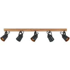 Lindby Kimban loftspot, 5 lyskilder, 106 cm, træ, metal