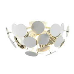 Lindby Kinan loftlampe, Ø 54 cm, hvid, metal, E14