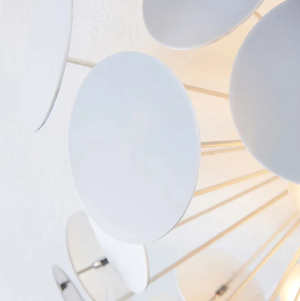 Lindby Kinan loftlampe, Ø 54 cm, hvid, metal, E14