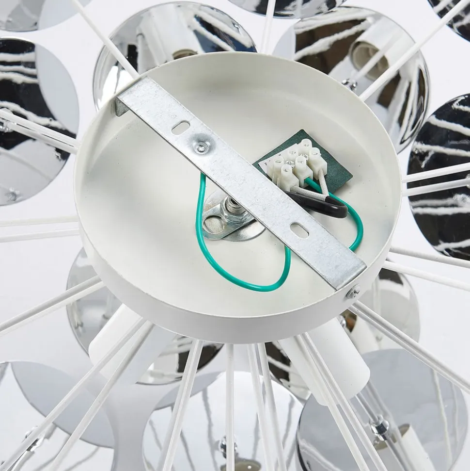 Lindby Kinan loftlampe, Ø 54 cm, hvid, metal, E14