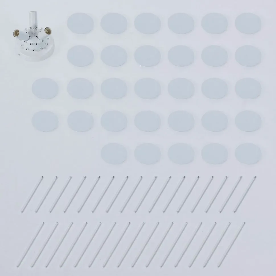 Lindby Kinan loftlampe, Ø 54 cm, hvid, metal, E14