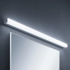 Lindby Klea LED-badeværelseslampe, 120 cm, krom, metal, IP44