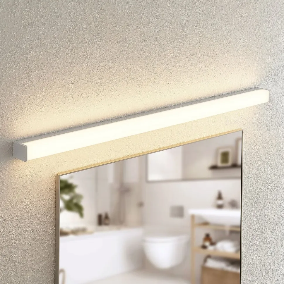 Lindby Klea LED-badeværelseslampe, 120 cm, krom, metal, IP44