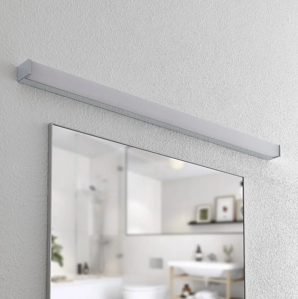 Lindby Klea LED-badeværelseslampe, 120 cm, krom, metal, IP44