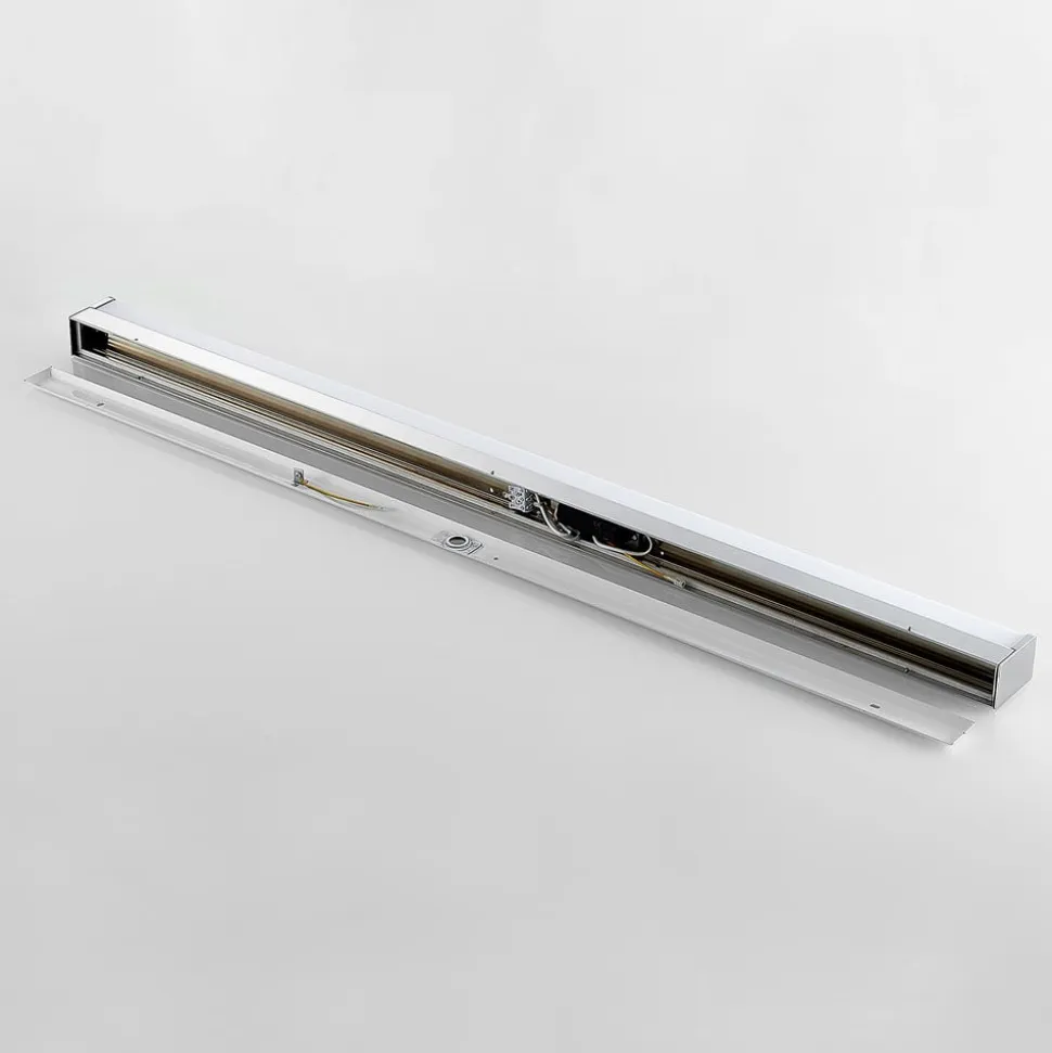 Lindby Klea LED-badeværelseslampe, 120 cm, krom, metal, IP44