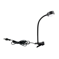 Lindby klemmelampe Jyla sort linse 3000K fleksibel arm GX53