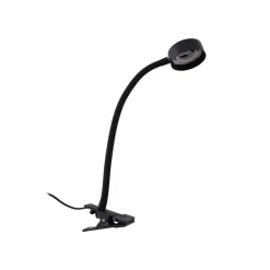 Lindby klemmelampe Jyla sort linse 3000K fleksibel arm GX53