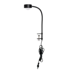 Lindby klemmelampe Jyla, sort, linse, 3000K, GX53