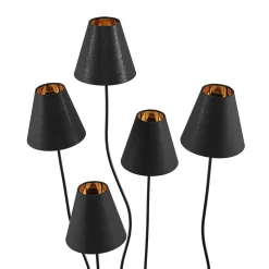 Lindby Komalie gulvlampe, 5 lyskilder, sort