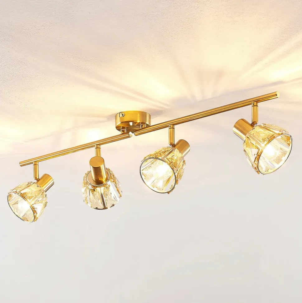 Lindby Kosta loftlampe, 4 lyskilder, messing