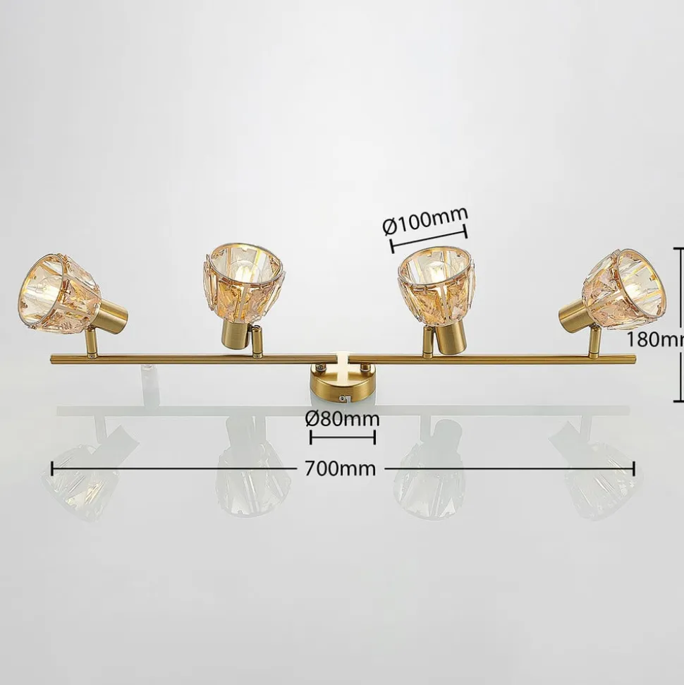 Lindby Kosta loftlampe, 4 lyskilder, messing