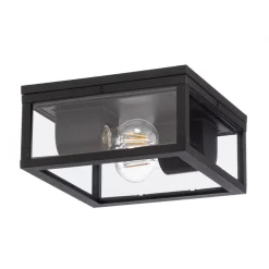 Lindby Kremena udendørs loftslampe, sort