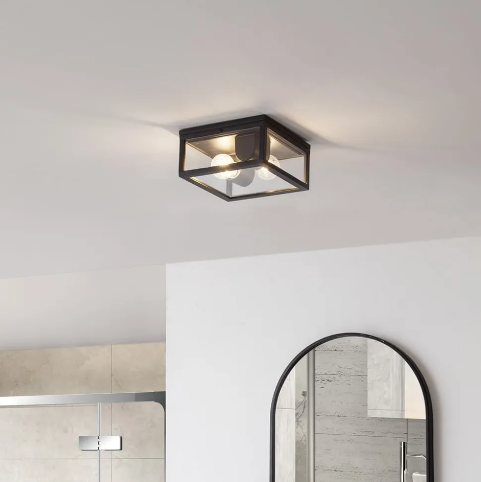 Lindby Kremena udendørs loftslampe, sort